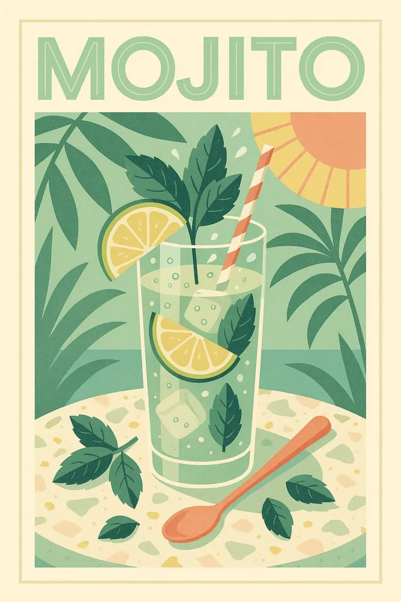 MOJITO - La freschezza cubana sulla parete alluminio dibond da Boissons - Affiches & posters - Retro