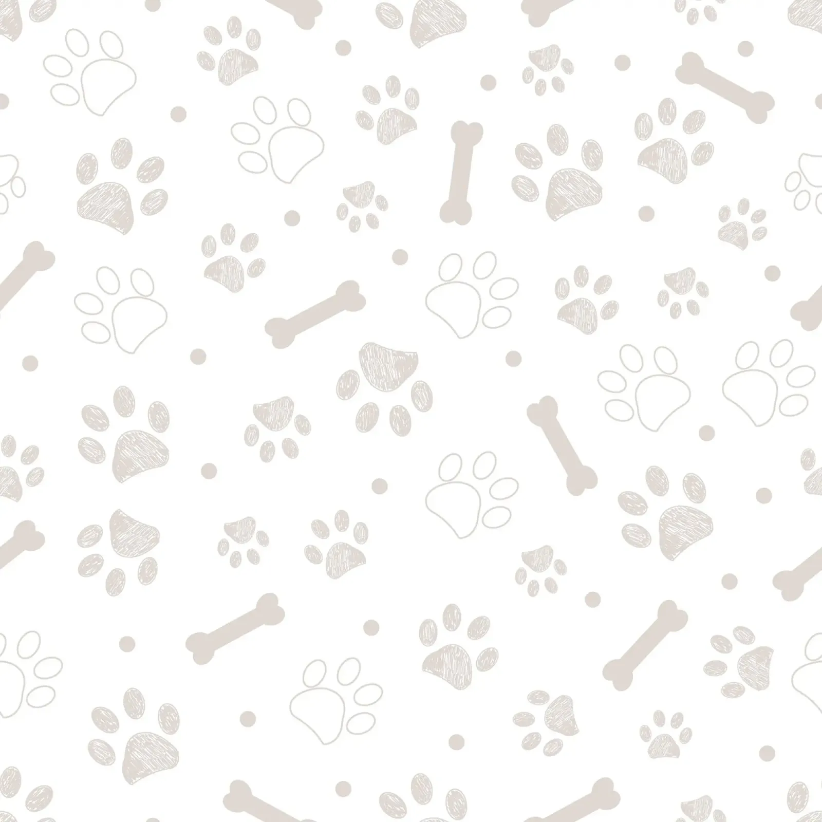 Grey paw and bones pattern canvas by gulsengunel