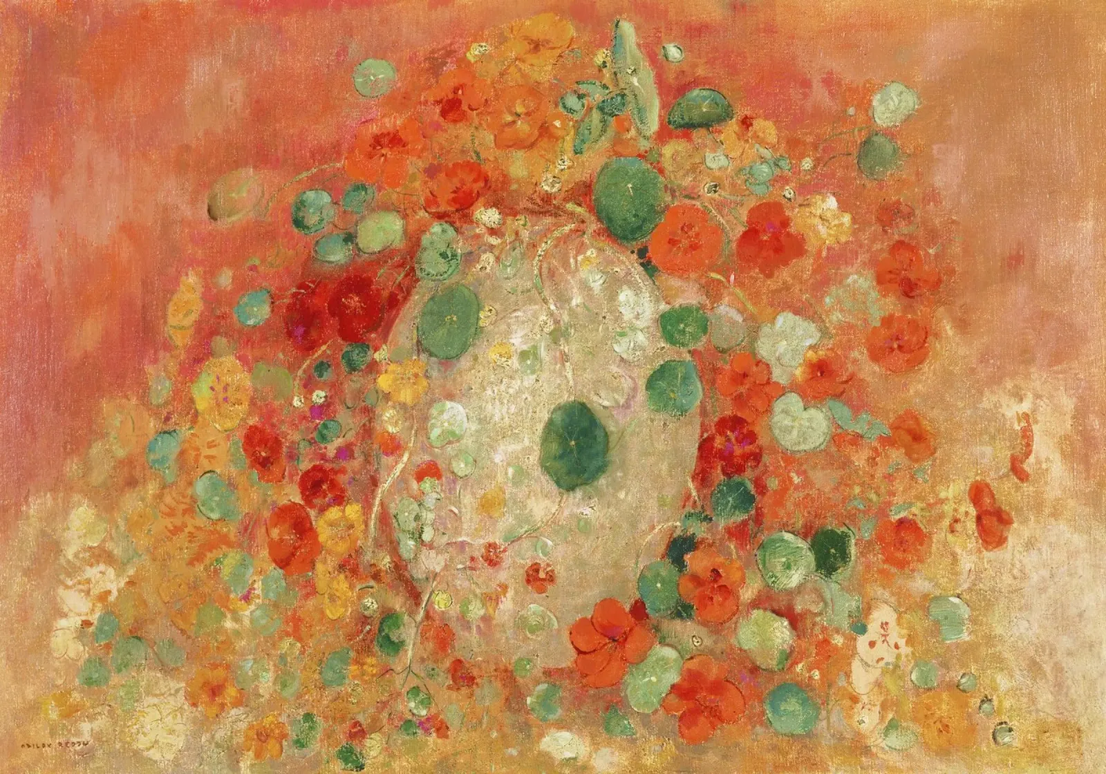 "Nasturzi" (1905) di Odilon Redon pellicola backlit da Venus Art