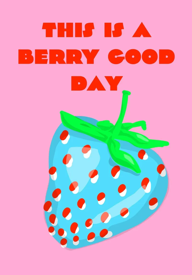 Berry good day poster with wooden frame by Limo und Mo
