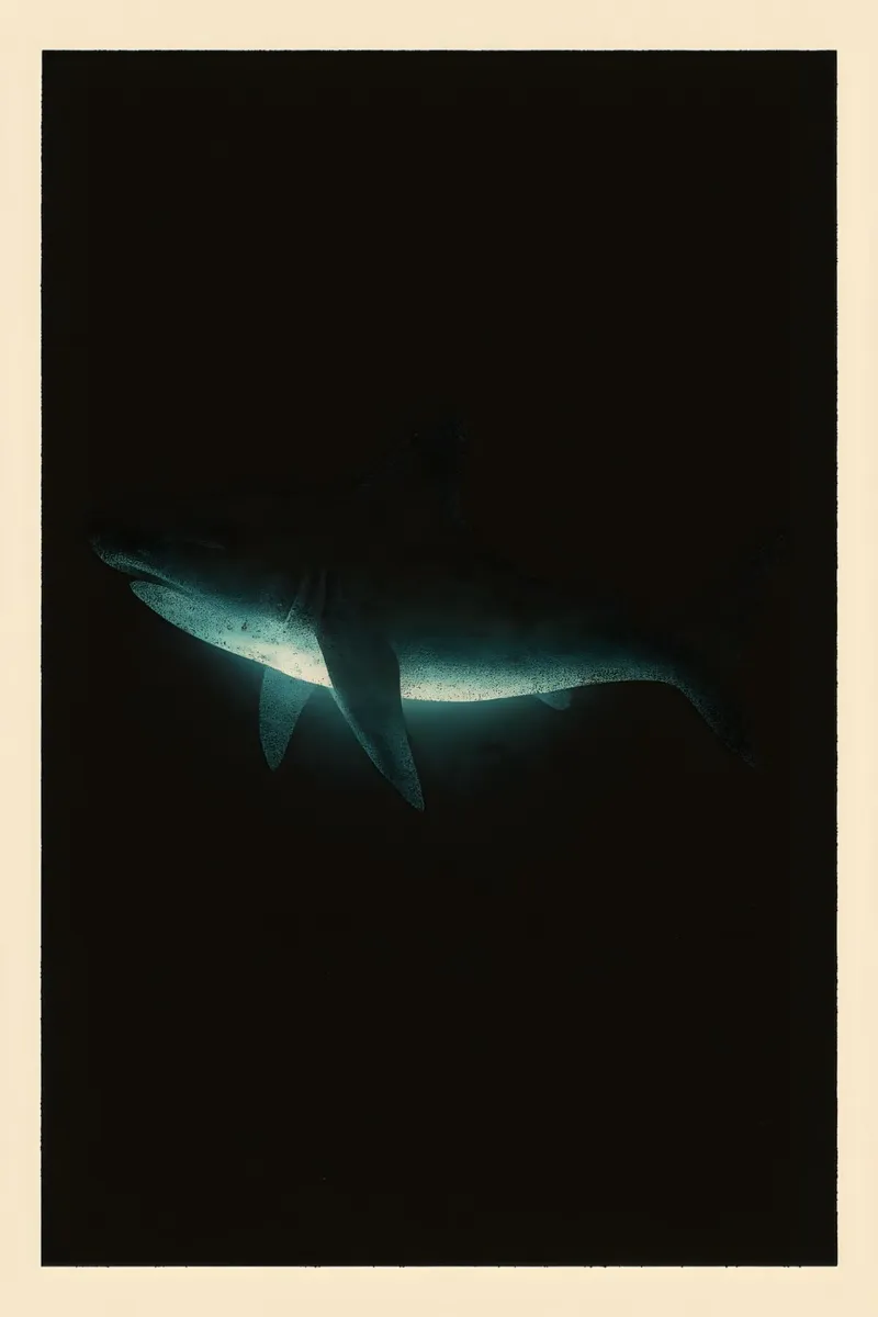 Phantom Shark – Silent Apex Fine‑Art Poster carta hahnemühle da Tide & Texture