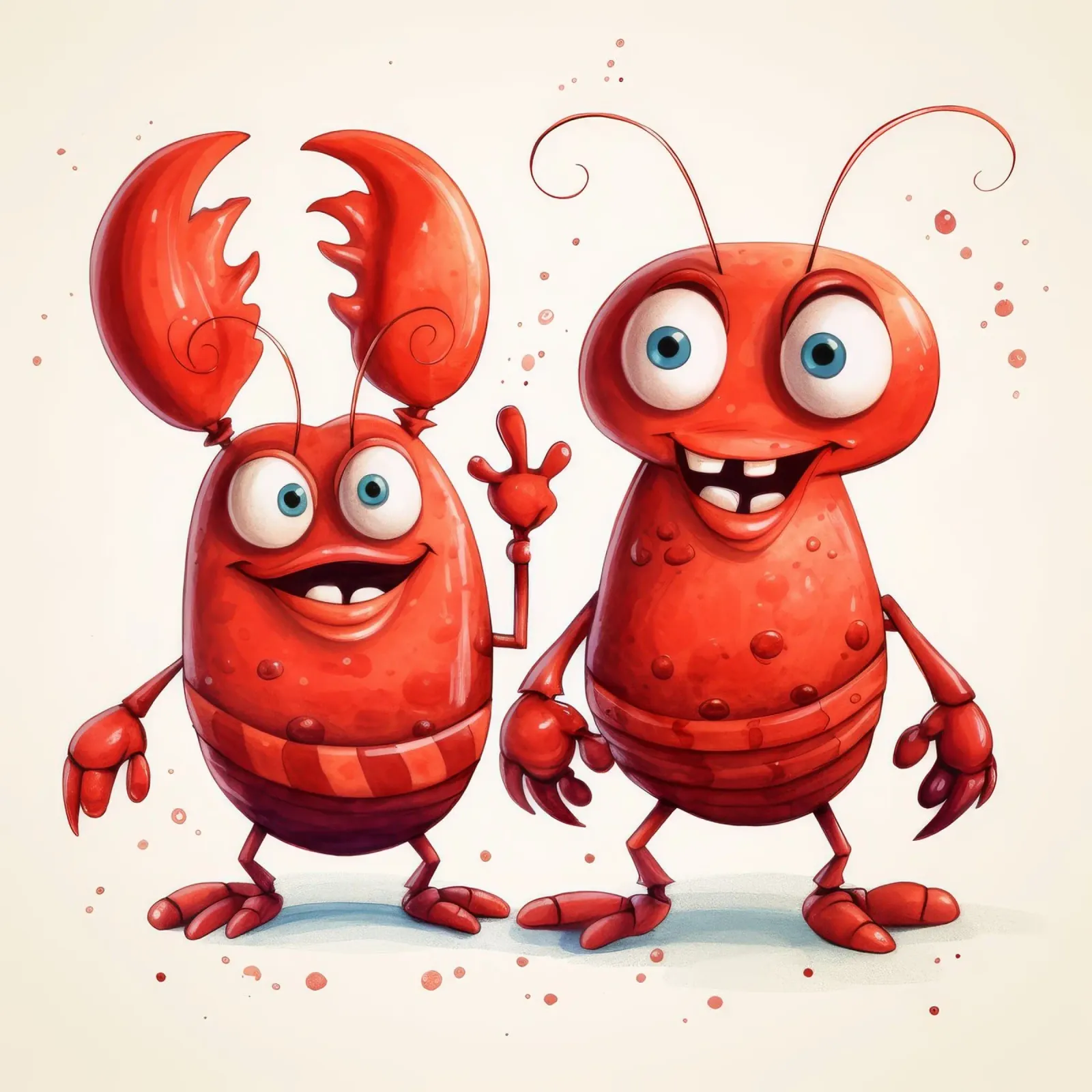 Retro Lobster Duo hahnemühle by Funny Animals