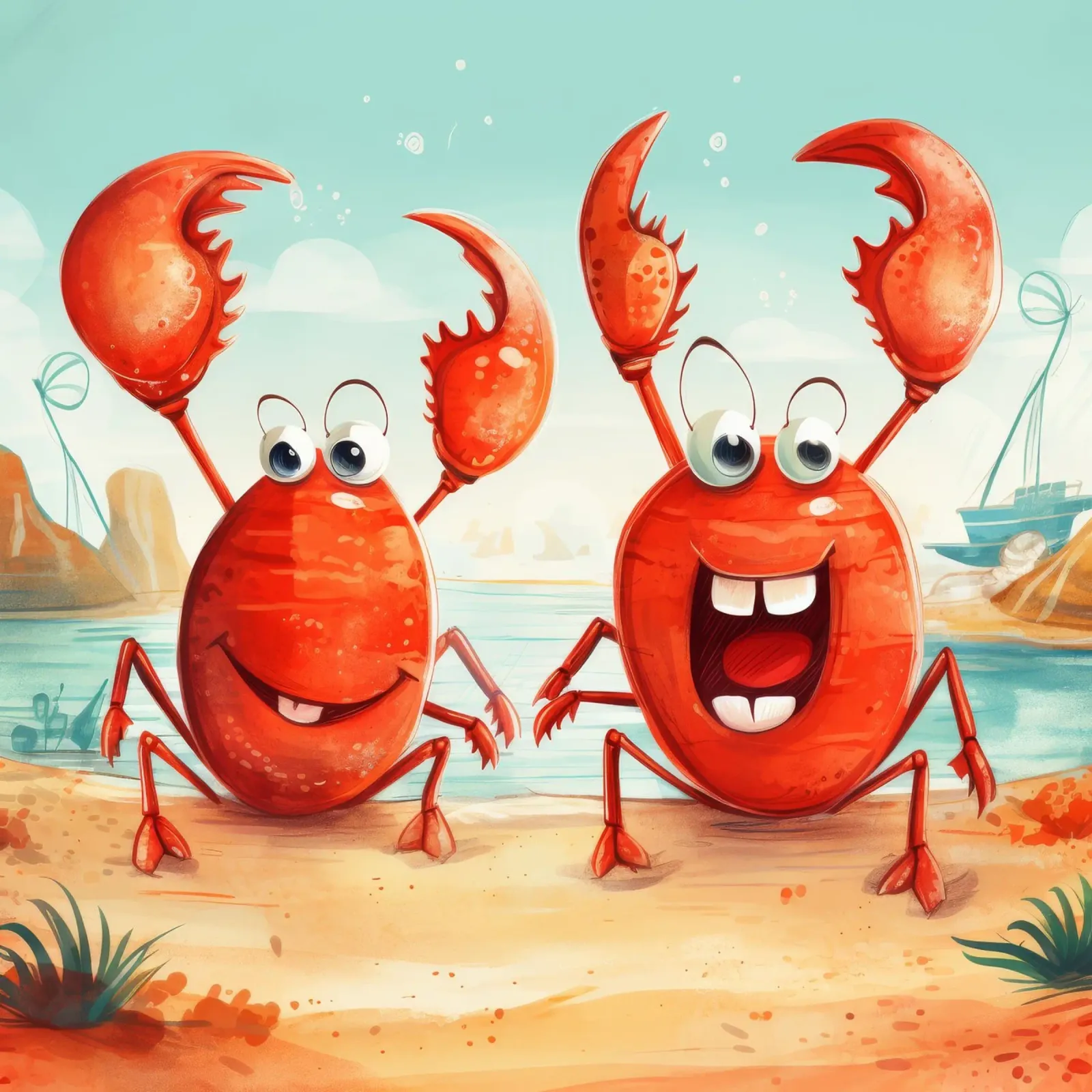 Retro Lobster Duo hahnemühle by Funny Animals