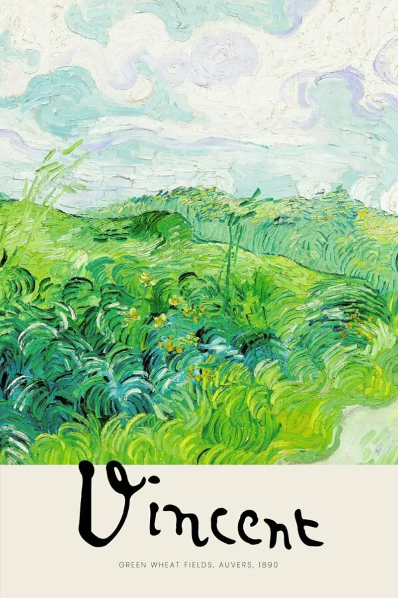 Signed, Vincent – Green Wheat Fields 2 pellicola backlit da Vintage by JUNIQE