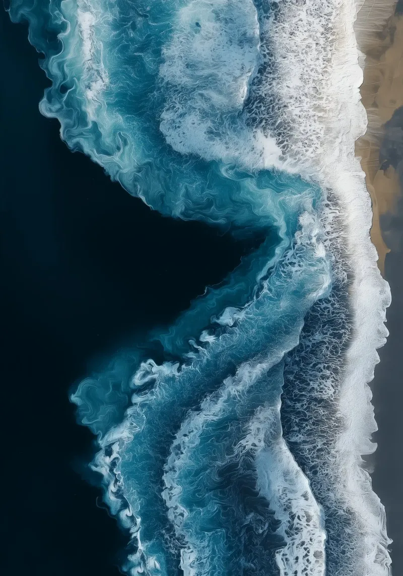 Waves of Blue - Abstract Aerial Coastline Photography hahnemühle de Vela Luna