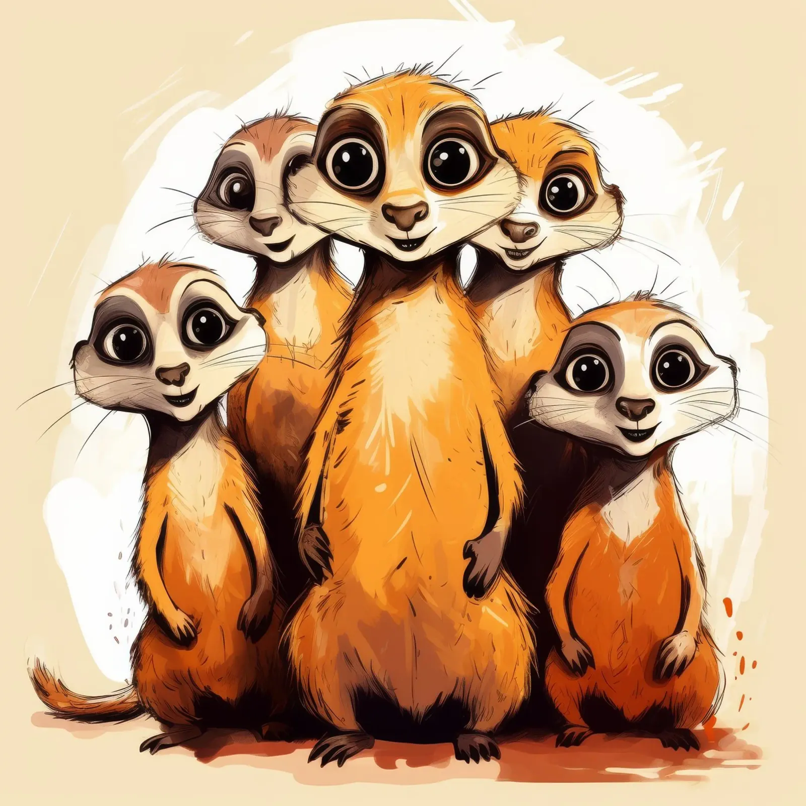 Pandilla de suricatas retro hahnemühle de Funny Animals