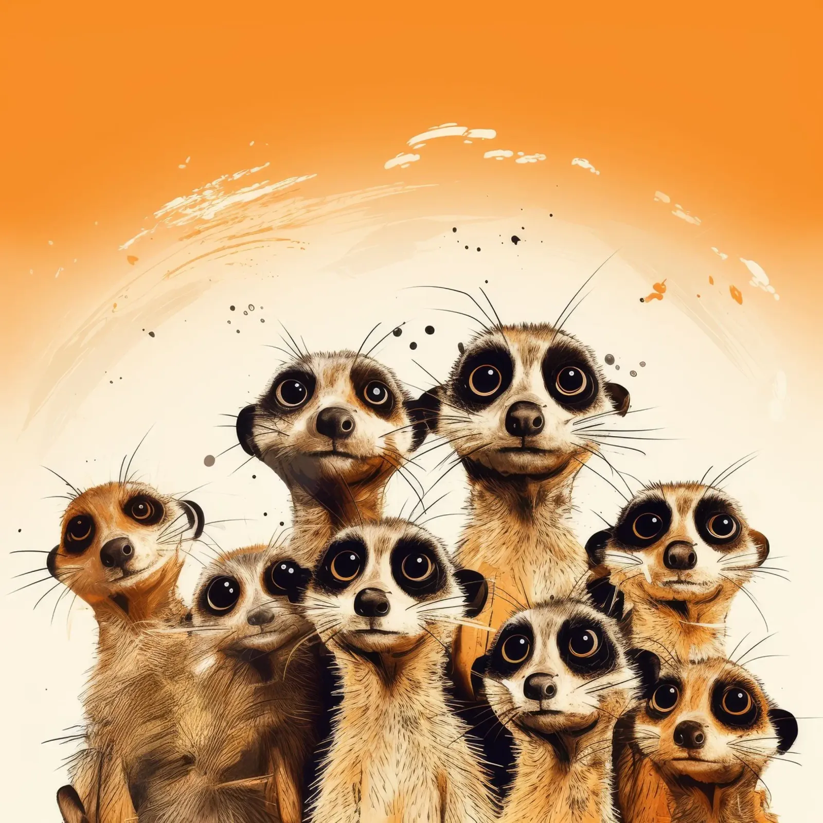 Pandilla de suricatas retro metacrilato de Funny Animals