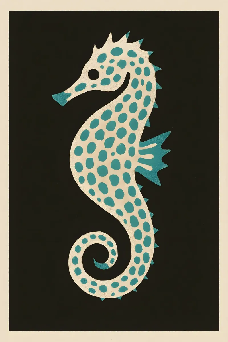 Lagoon Seahorse – Calm Coastal Print poster da Tide & Texture