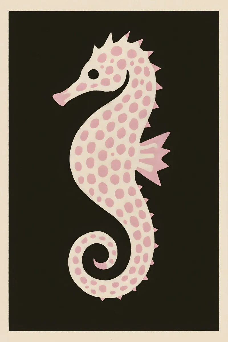 Blush Seahorse – Soft Ocean Wall Art alluminio dibond da Tide & Texture