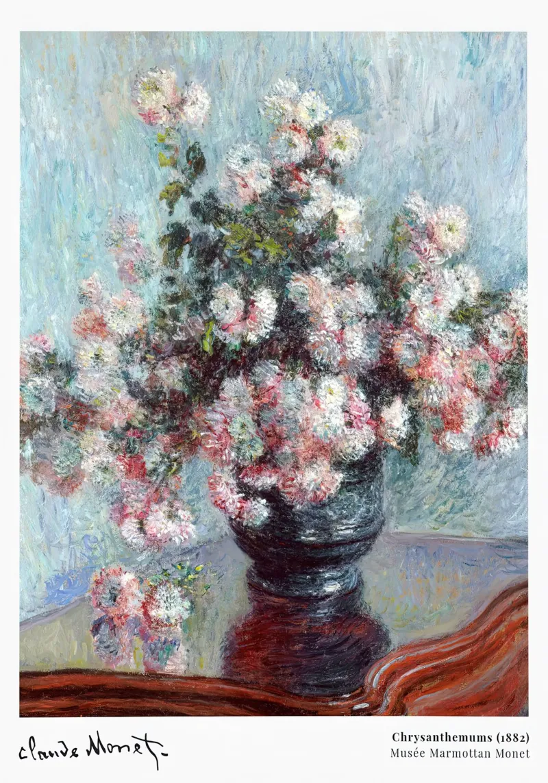 Crisantemi di Monet 1882 pellicola backlit da Jam Poster