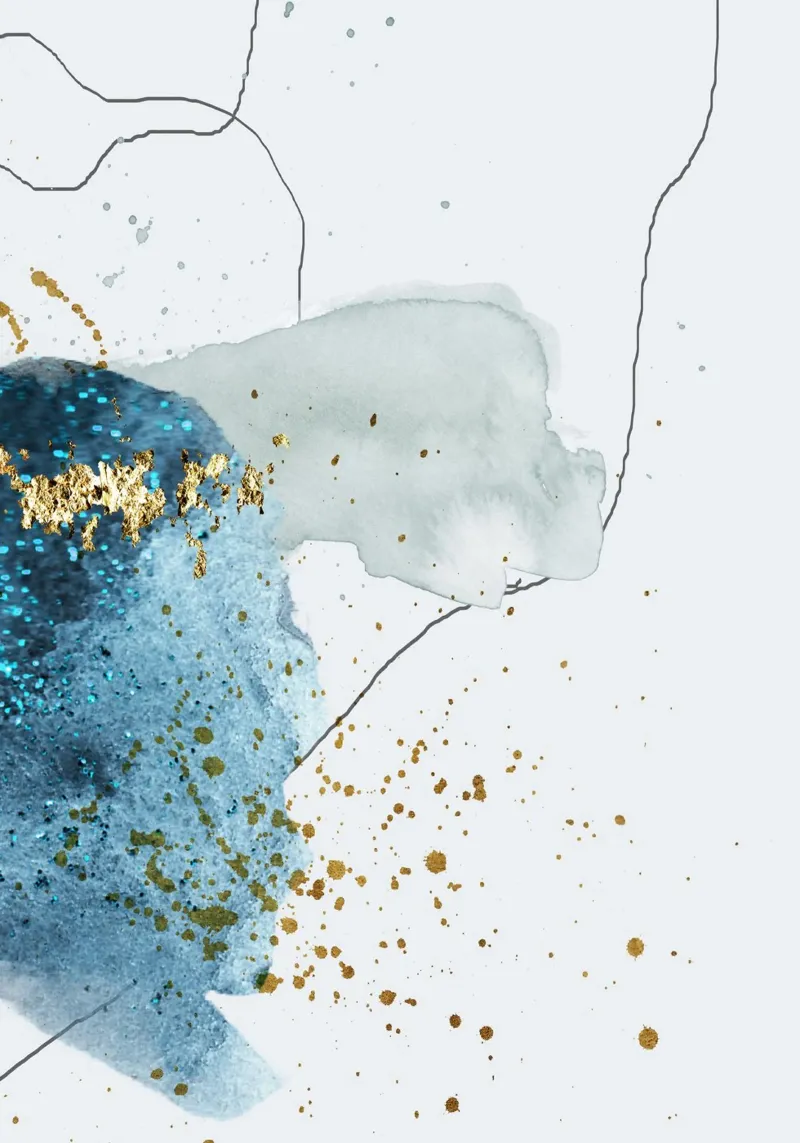 gold and blue abstract art pellicola backlit da vintageshop