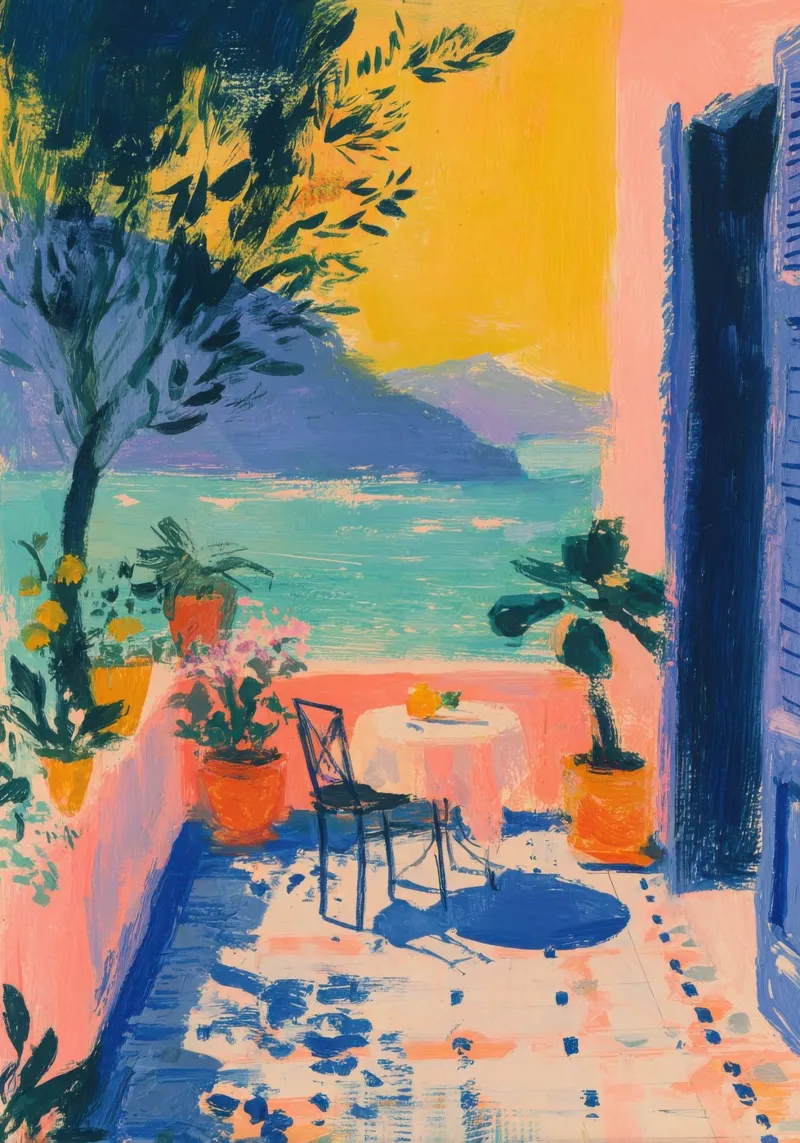Balcone italiano in stile Matisse pellicola backlit da ArtByNiki
