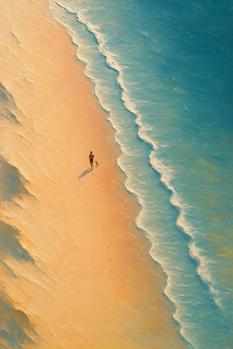 Strolling Pair with Canine Companion plexiglass da Tide & Texture