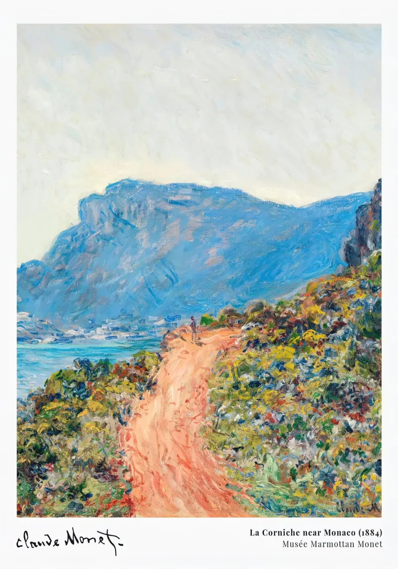 Monet La Corniche near Monaco 1884 carta hahnemühle da Jam Poster