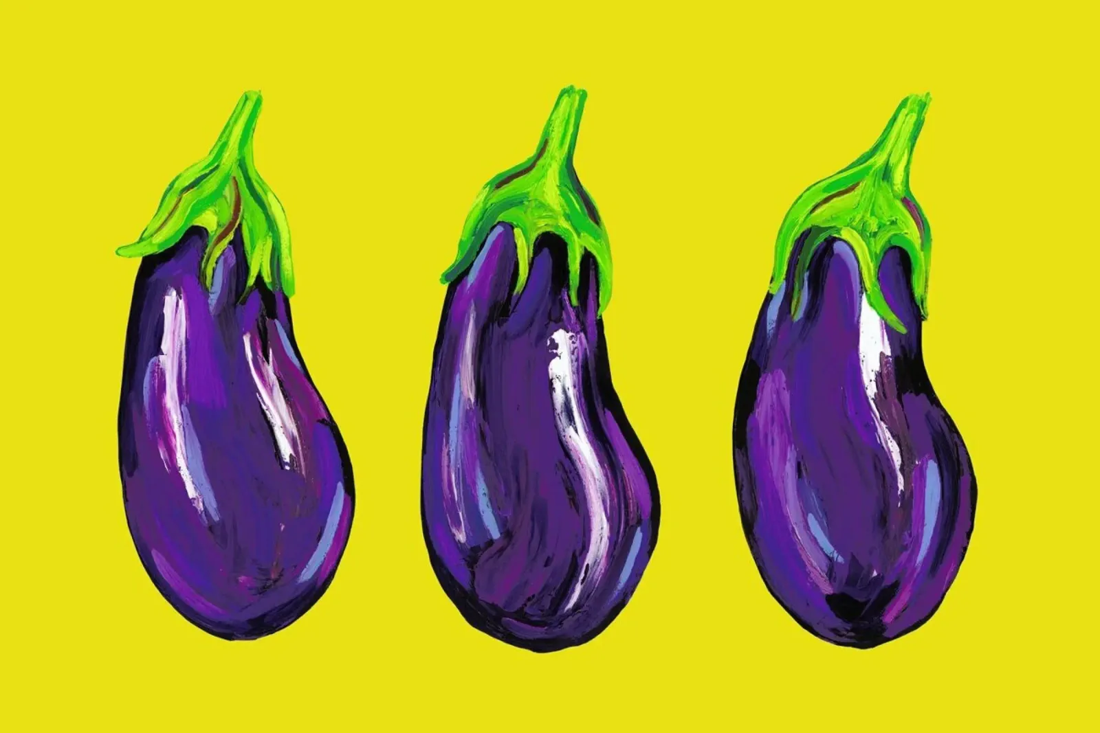 Aubergines On Yellow pellicola backlit da Alice Straker
