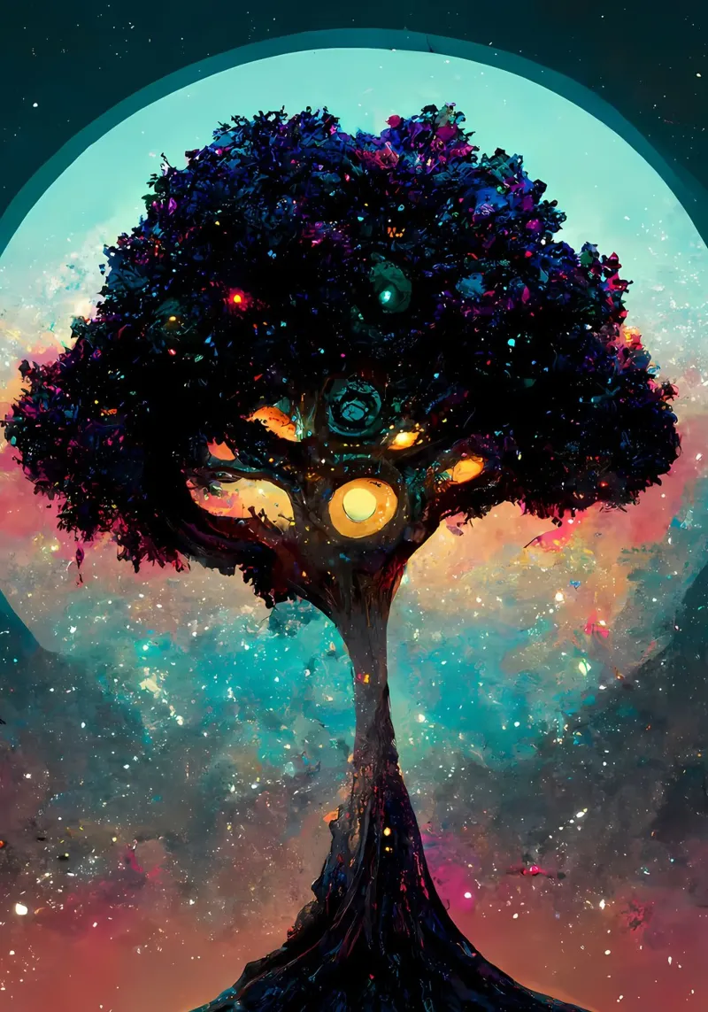 cosmic tree galaxy forex plate by Jennifer R Spyhalski