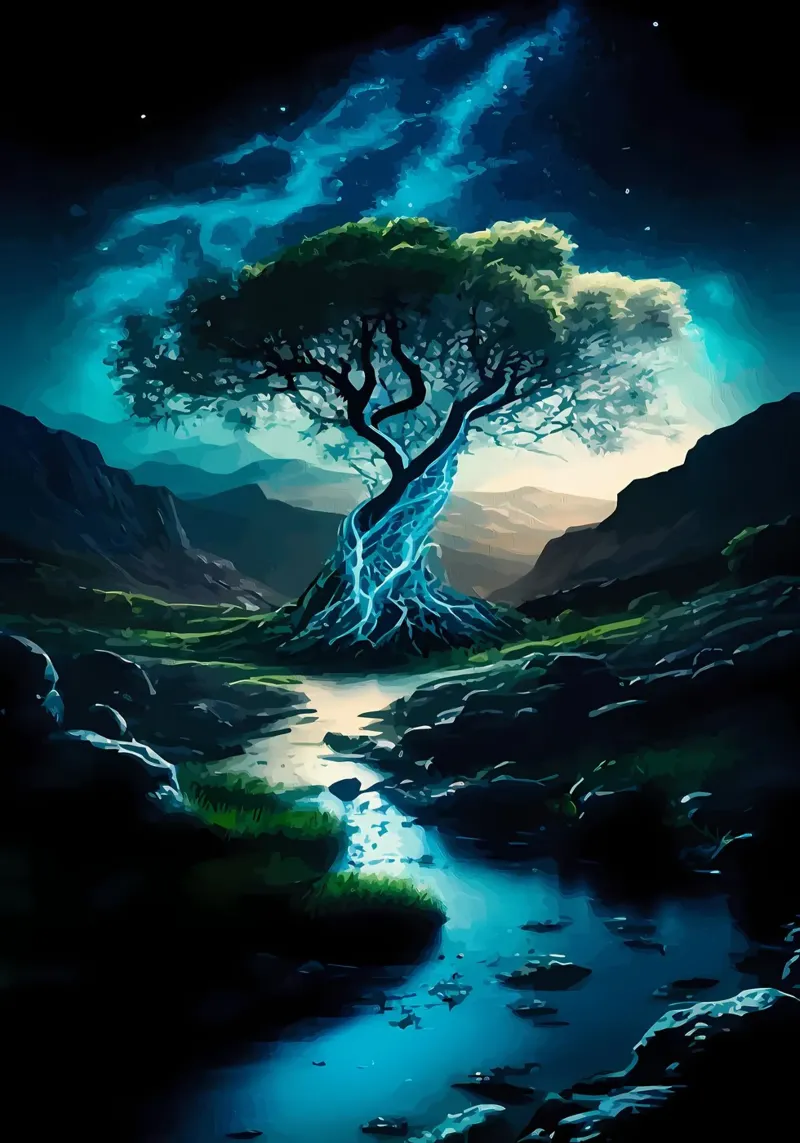 tree water stream forex plate by Jennifer R Spyhalski