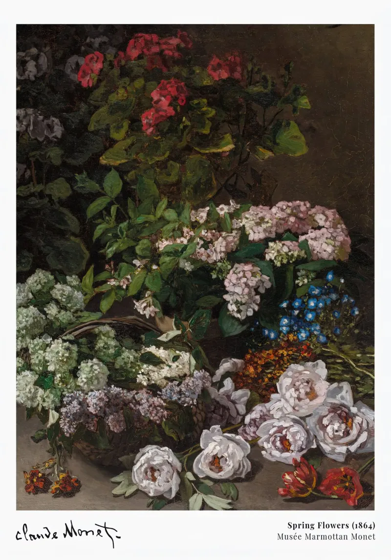 Monet Fiori di primavera 1864 pellicola backlit da Jam Poster