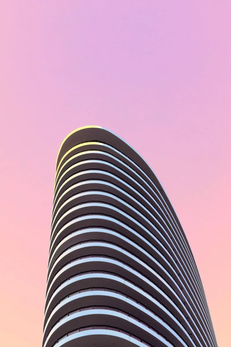 grattacielo balconi edificio pellicola backlit da pastel color shape
