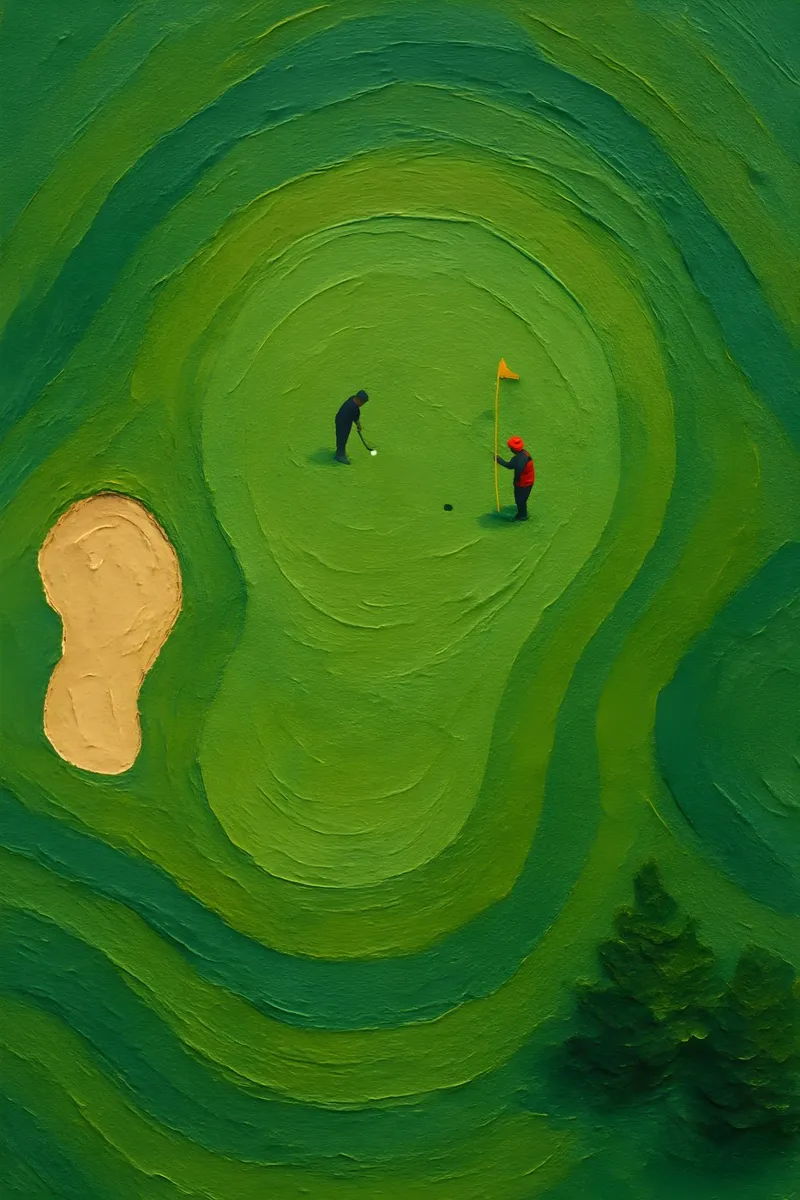 Final Putt on the Emerald Green tela con Cornice a cassetta da Creative.Mind