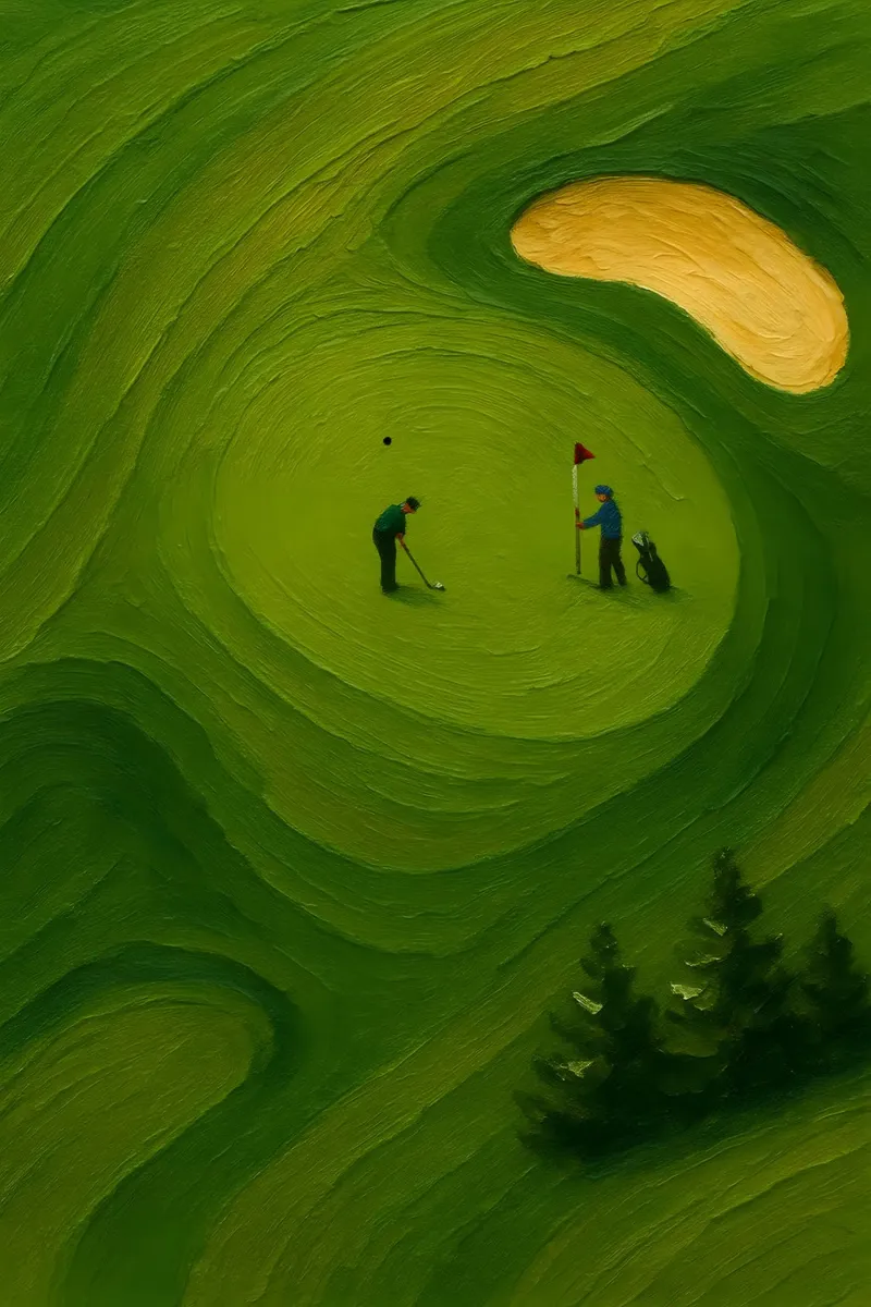 Solitary Putter in Verdant Ripples poster da Creative.Mind