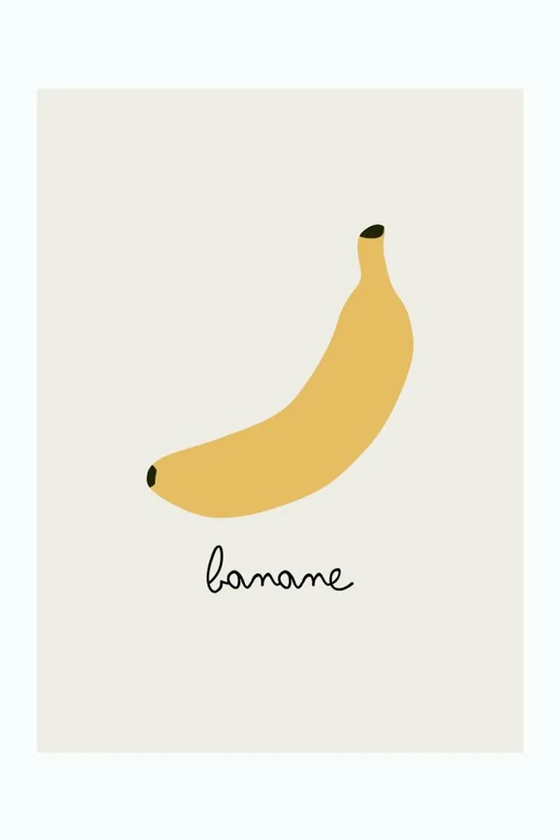 Banane poster con telaio in legno da Mottos by Sinan Saydik