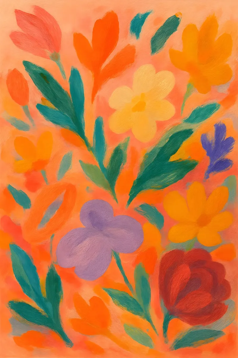 Vibrant Floralscape poster con telaio in alluminio da Creative.Mind