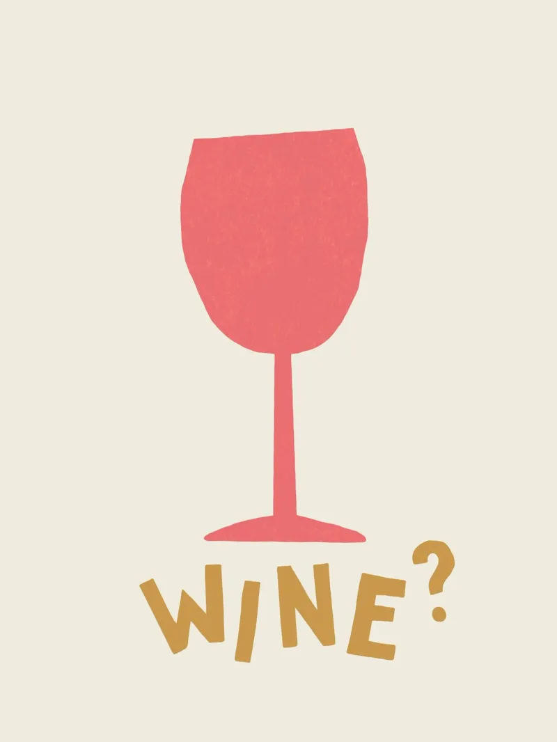 Wine - Pink poster with wooden frame by MoonlightPrint