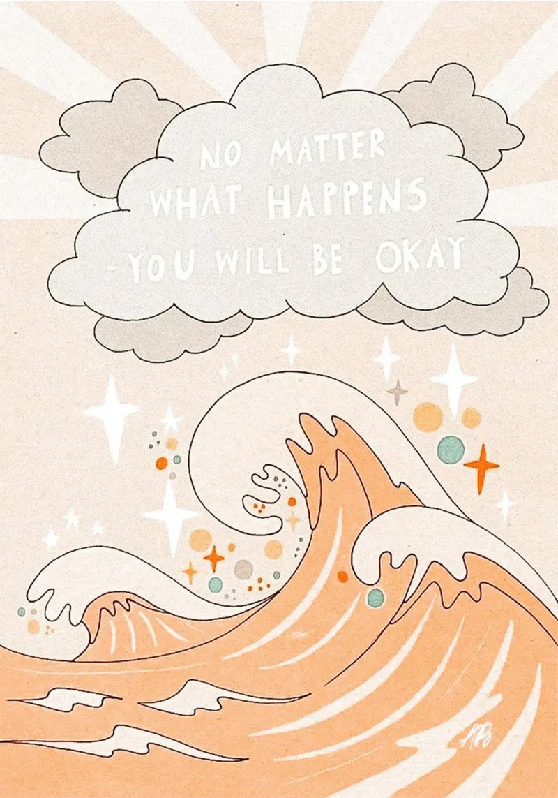 texte de motivation sur les vagues de l'océan poster avec cadre en bois de art quots shop
