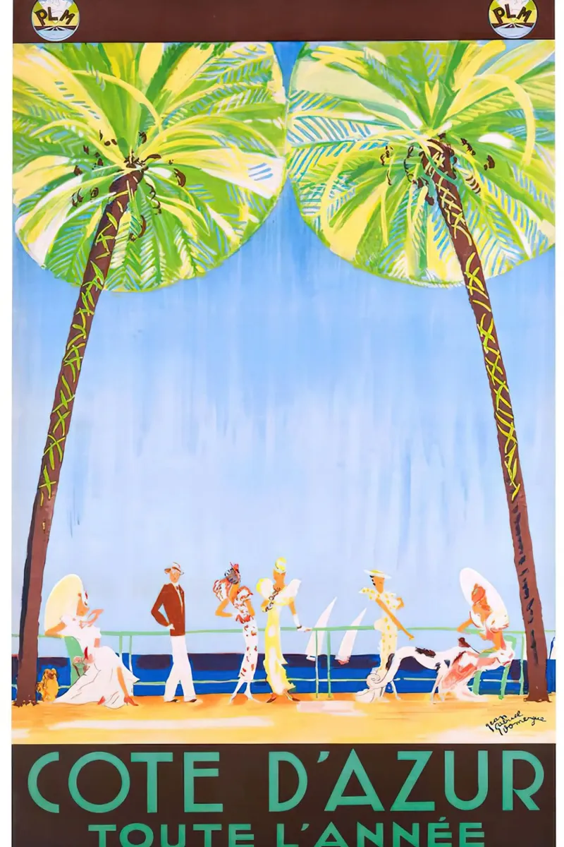 1930 FRANKRIJK Cote D'Azur Hele Jaar PLM Reizen canvas van MisteryMachine