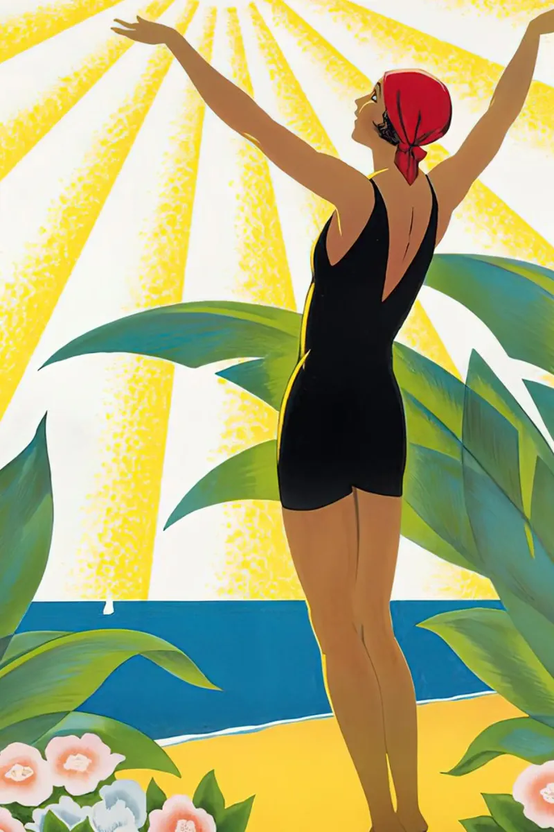 1931 Sur La Cote D'Azur Frankrijk Reizen canvas met Baklijst van MisteryMachine