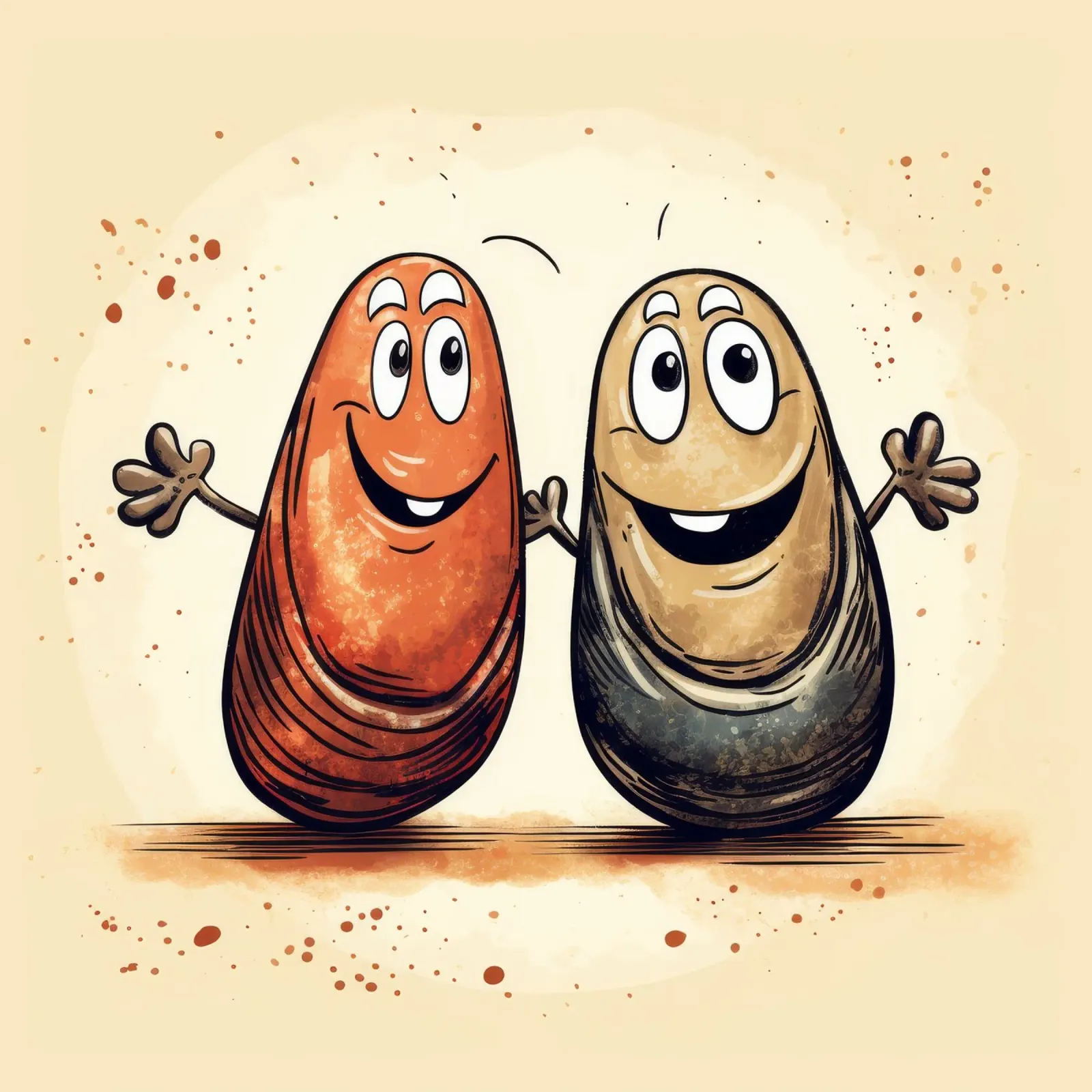 Retro Mussel Duo pellicola backlit da Funny Animals