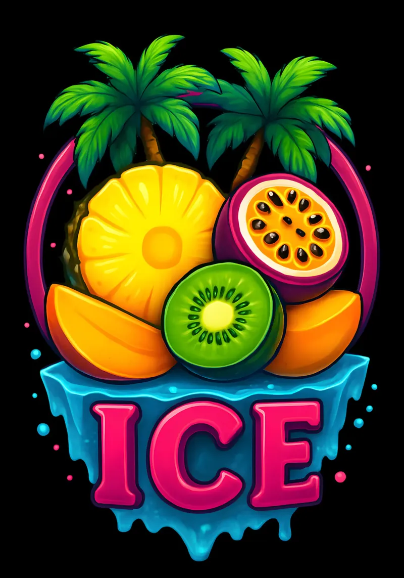 Chill - Vibrante frutta fresca tropicale poster con telaio in alluminio da LM2KONE
