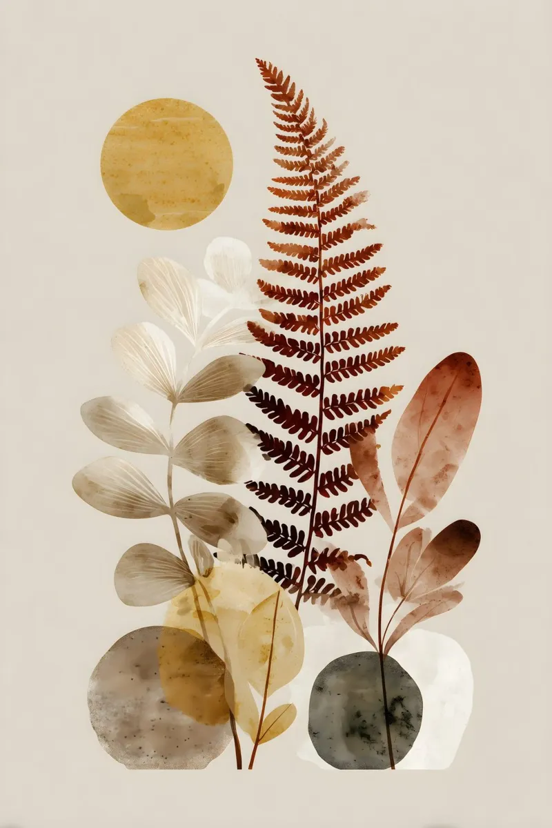 Ferns Botany Art canvas with Floater frame by Studio Verde