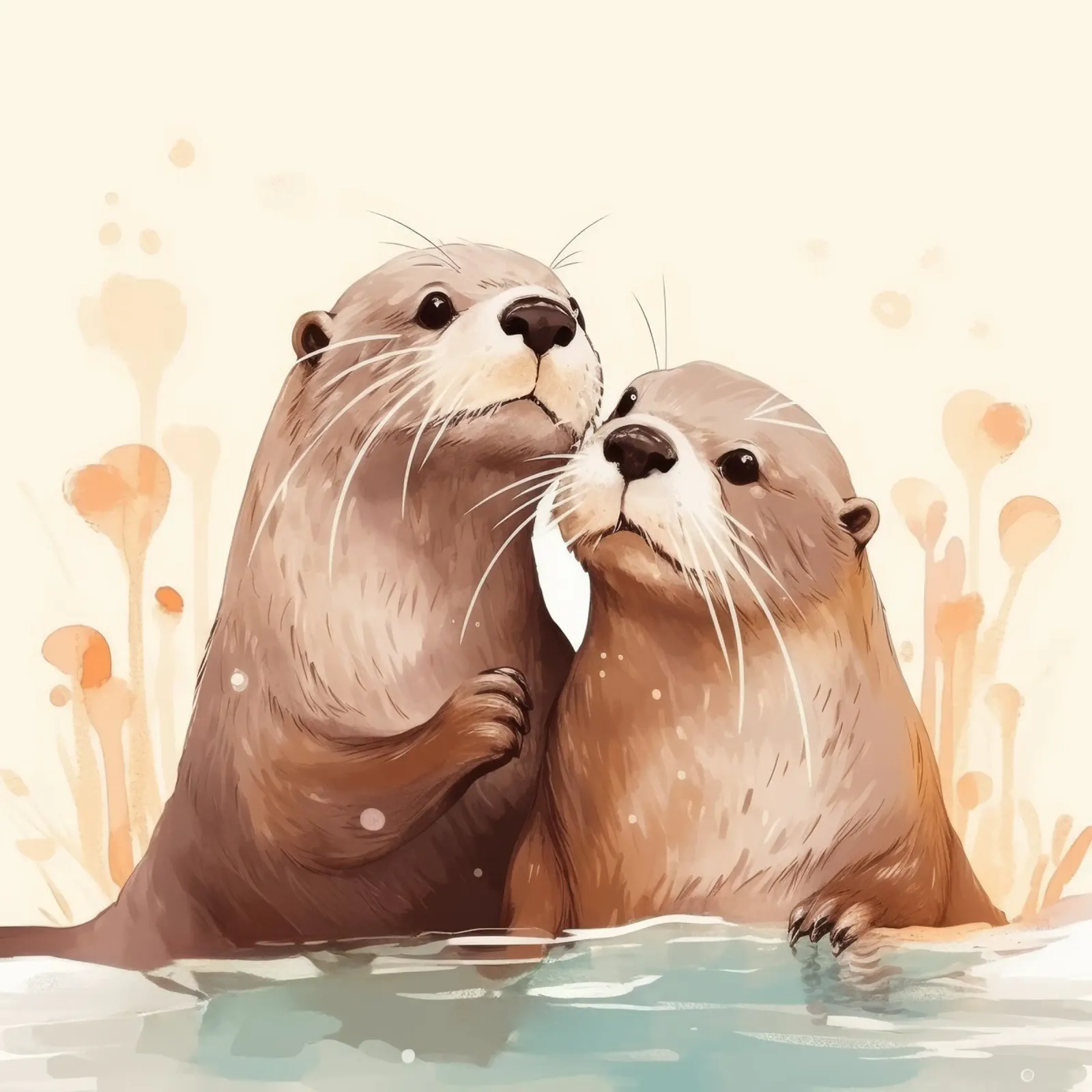 Retro Otter Duo pellicola backlit da Funny Animals