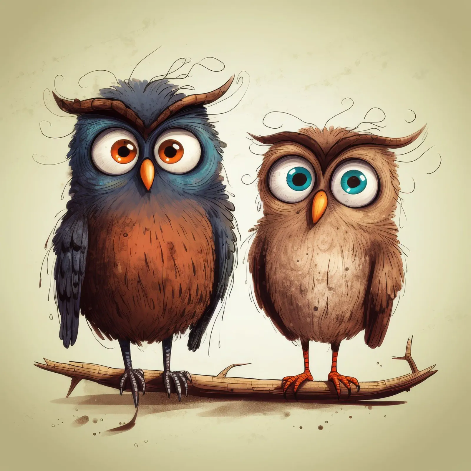 Retro Owl Duo pellicola backlit da Funny Animals