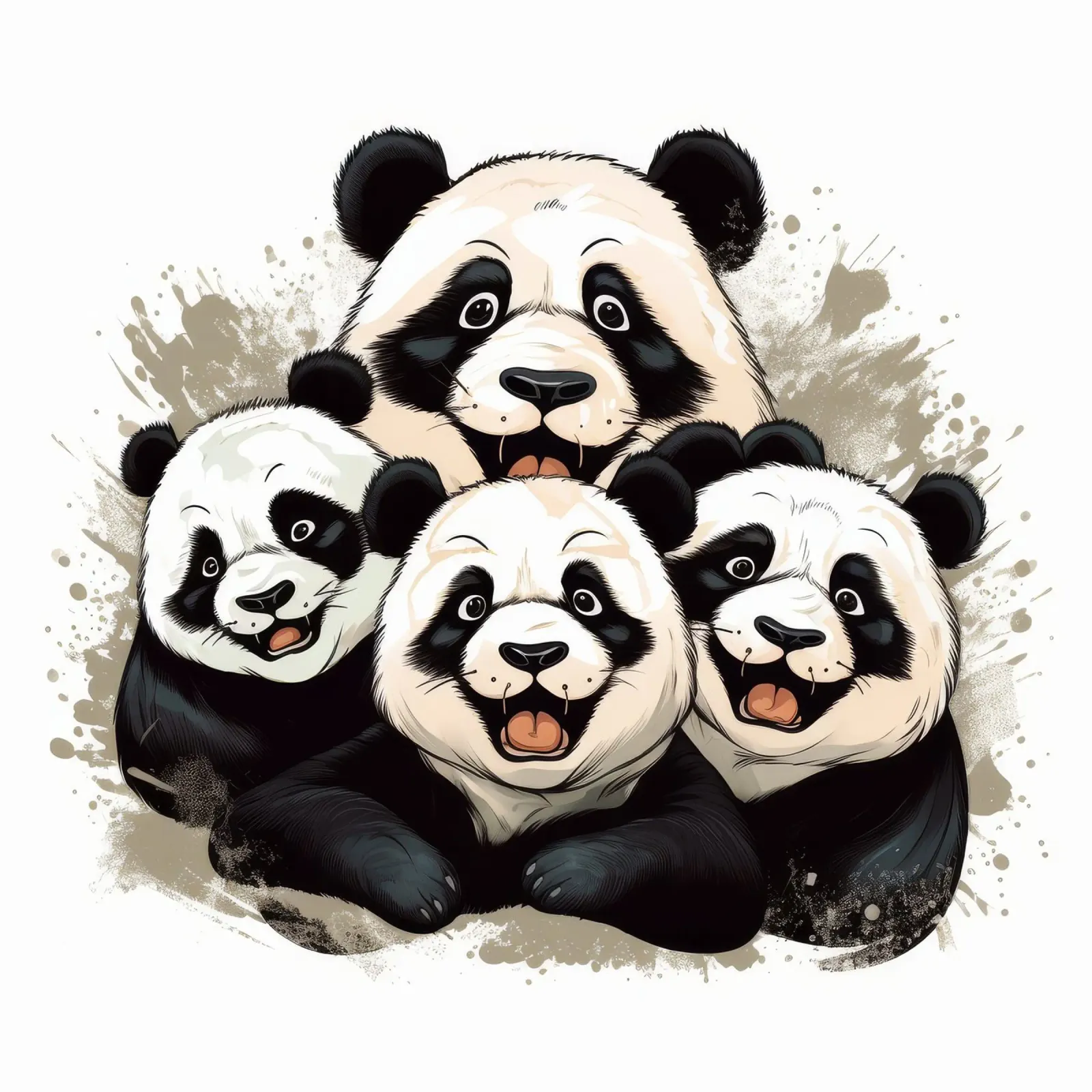 La banda dei panda retrò pellicola backlit da Funny Animals