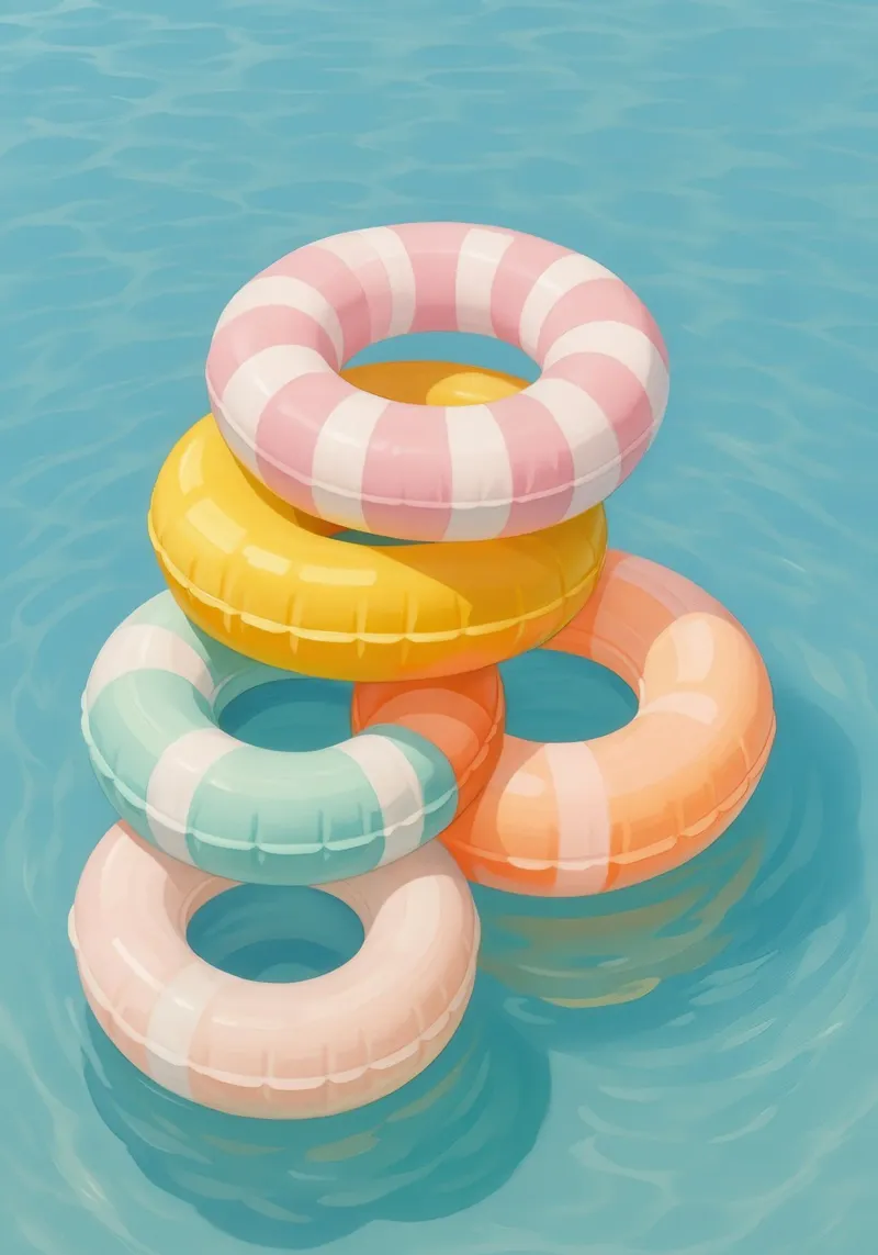 Stacked Swim Rings carta hahnemühle da Attaboy Dsgn