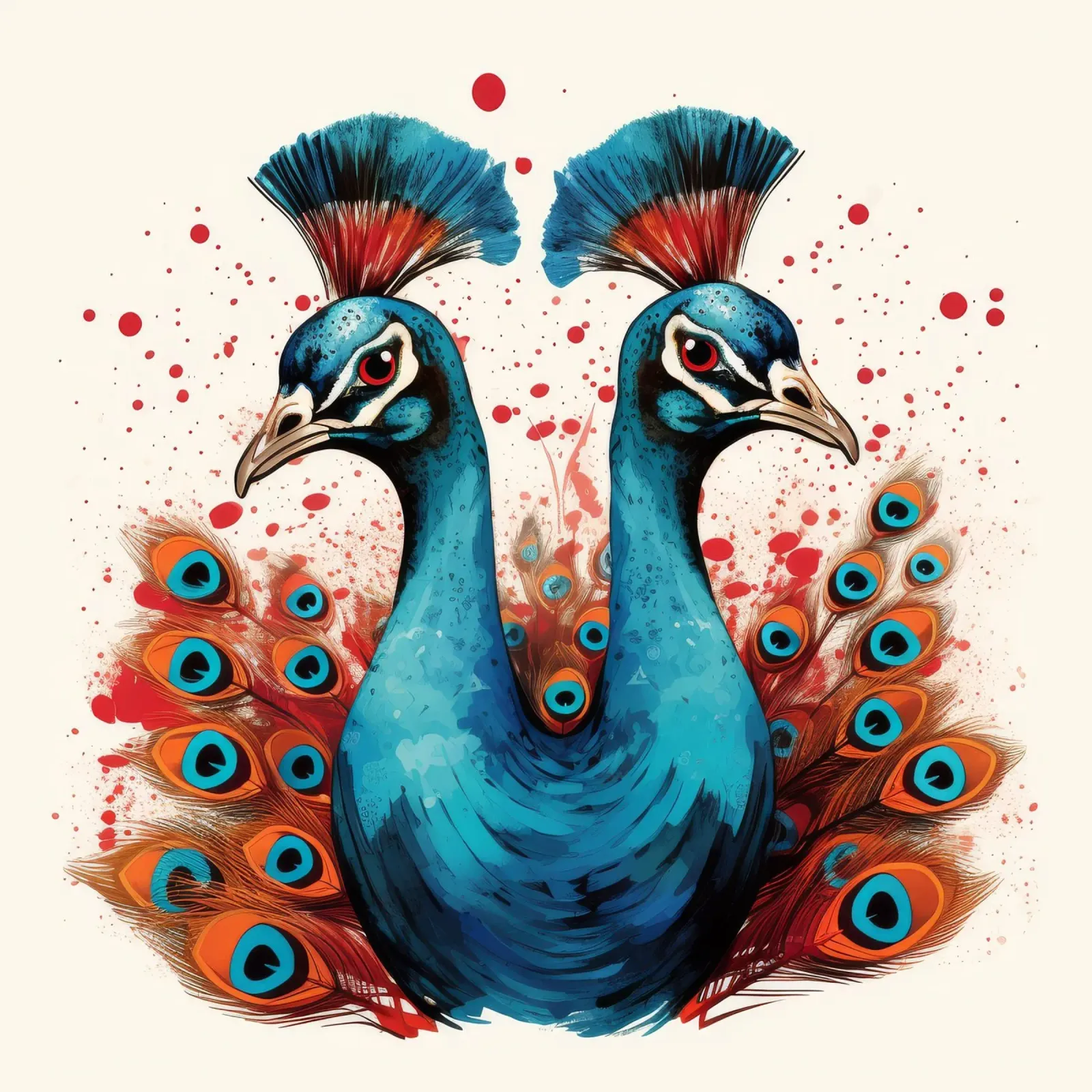 Retro Peacock Duo pellicola backlit da Funny Animals