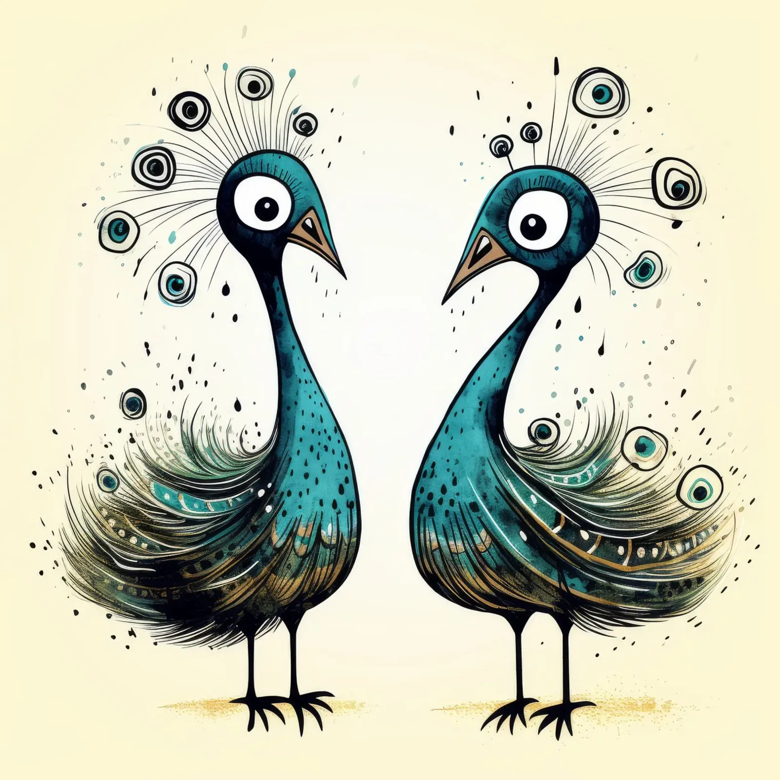 Retro Peacock Duo pellicola backlit da Funny Animals