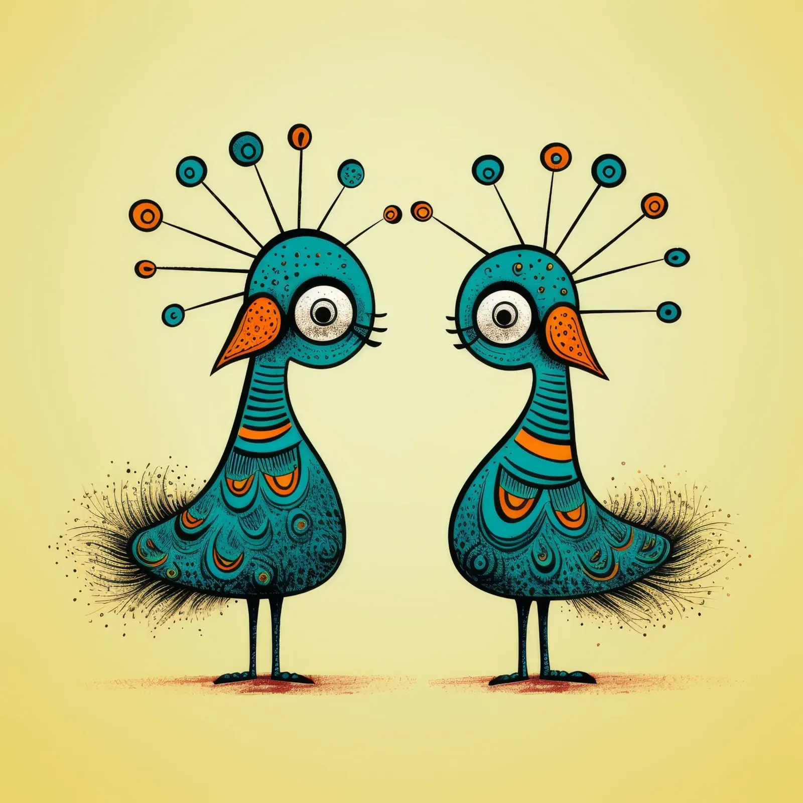 Retro Peacock Duo pellicola backlit da Funny Animals