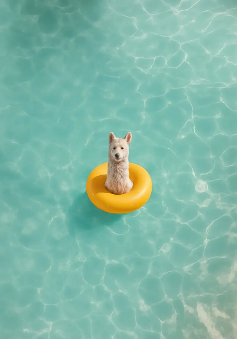 Llama in Pool plexiglass da Attaboy Dsgn