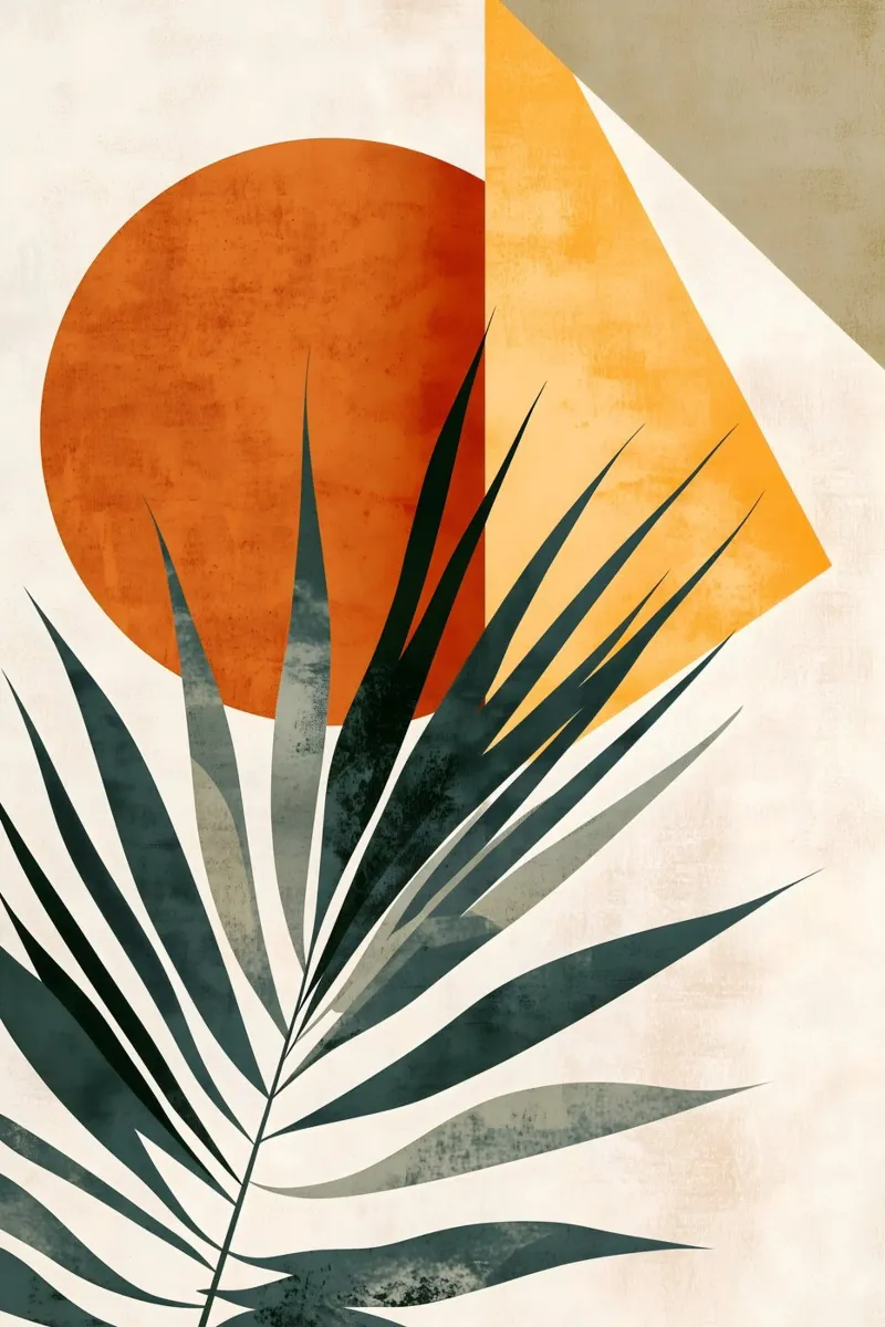 palm fronds botany abstract art canvas by Studio Verde