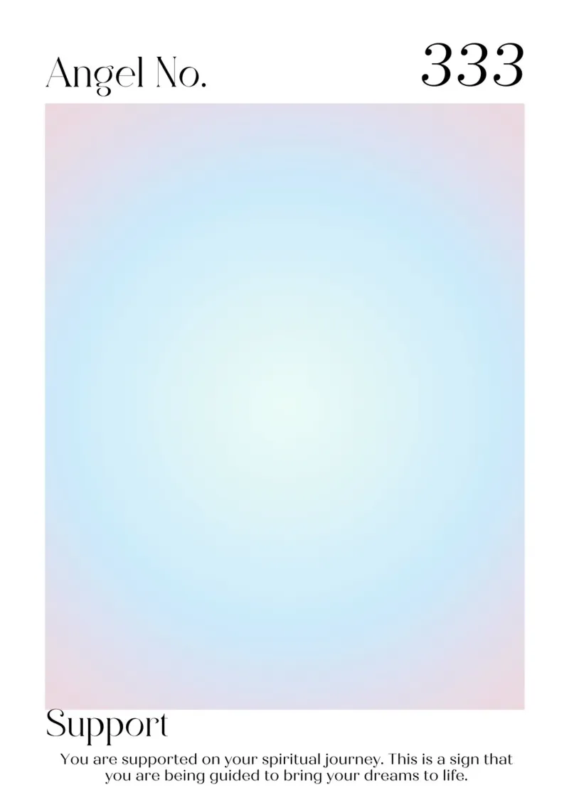 Numero dell'angelo 333 Aura Gradient Print - Supporto spirituale pellicola backlit da homdeco