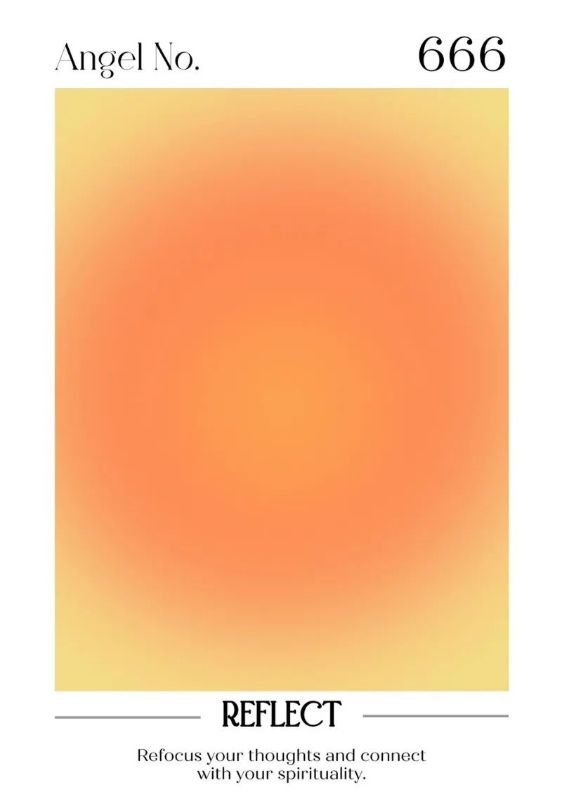 Angelo Numero 666 Aura Gradiente Stampa - Rifletti & Spirito pellicola backlit da homdeco