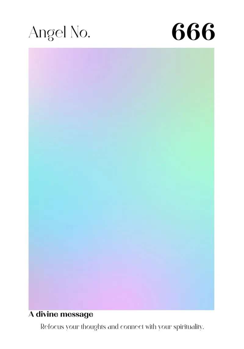 Angel Number 666 Aura Gradient Print - Divine Message hahnemühle by homdeco
