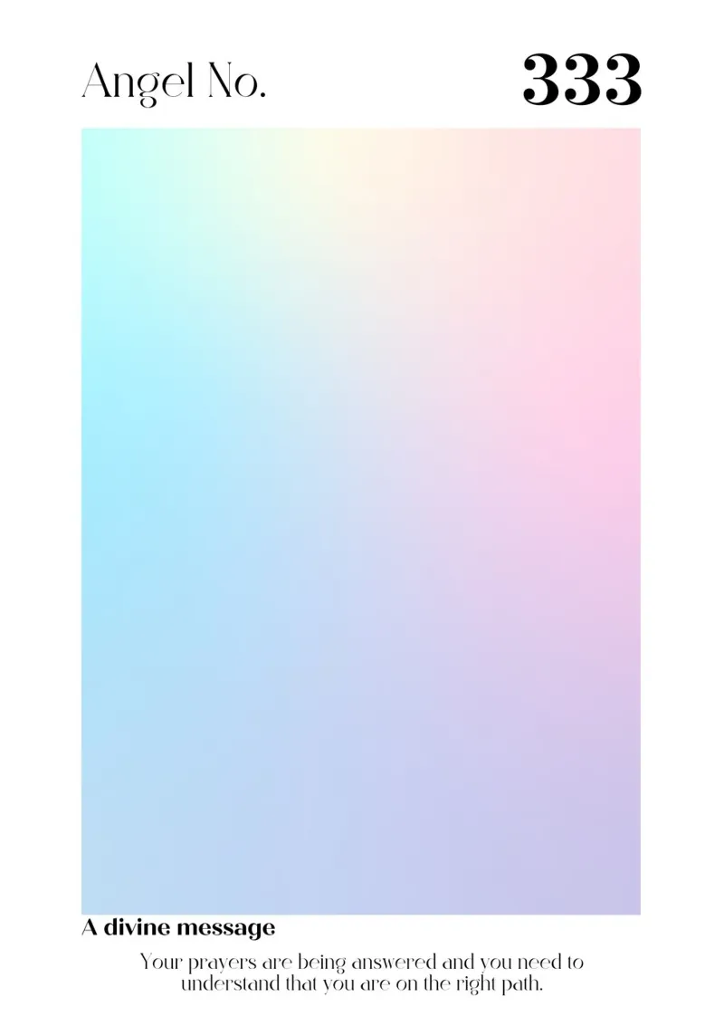 Angelo Numero 333 Aura Gradient Print - Sentiero Divino pellicola backlit da homdeco