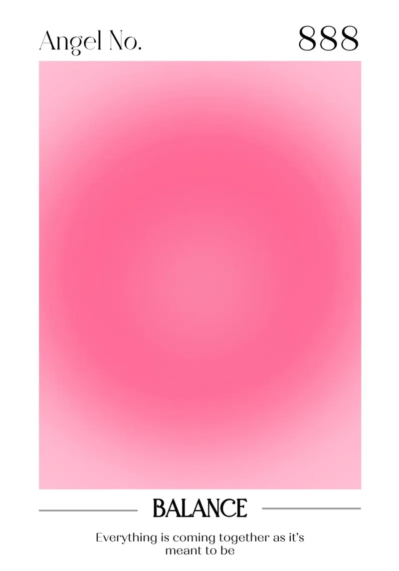 Angelo Numero 888 Aura Gradient Print - Equilibrio e flusso pellicola backlit da homdeco