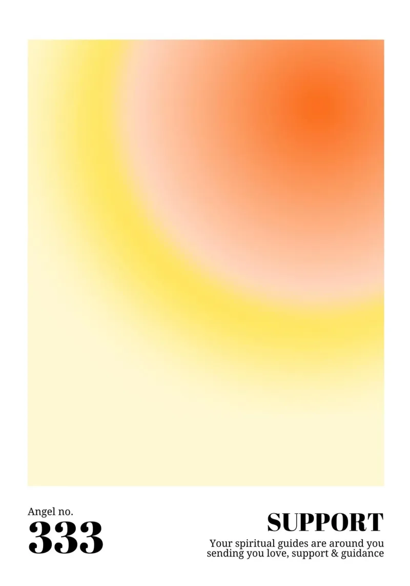 Angel No. 333 Support Aura Print - Warm Gradient Art poster by homdeco