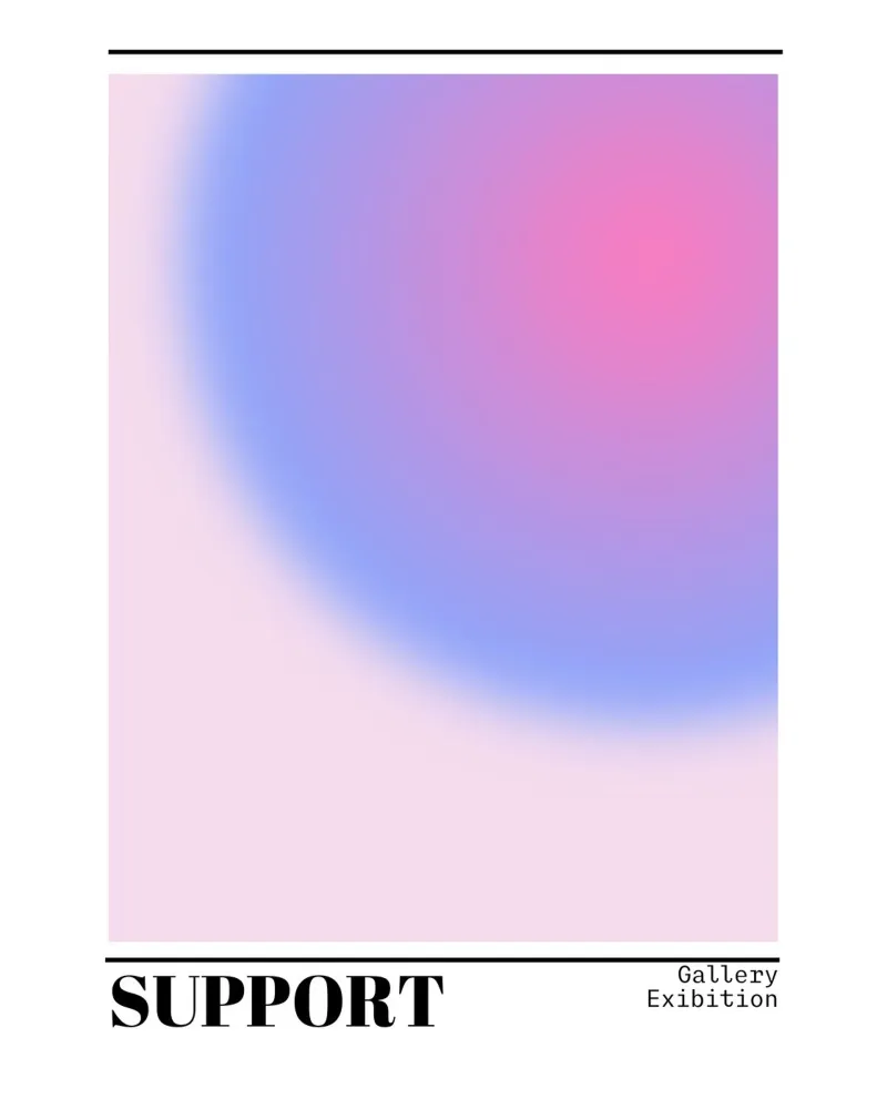 Support Aura Gradient Art Print - Gallery Exhibition canvas by homdeco